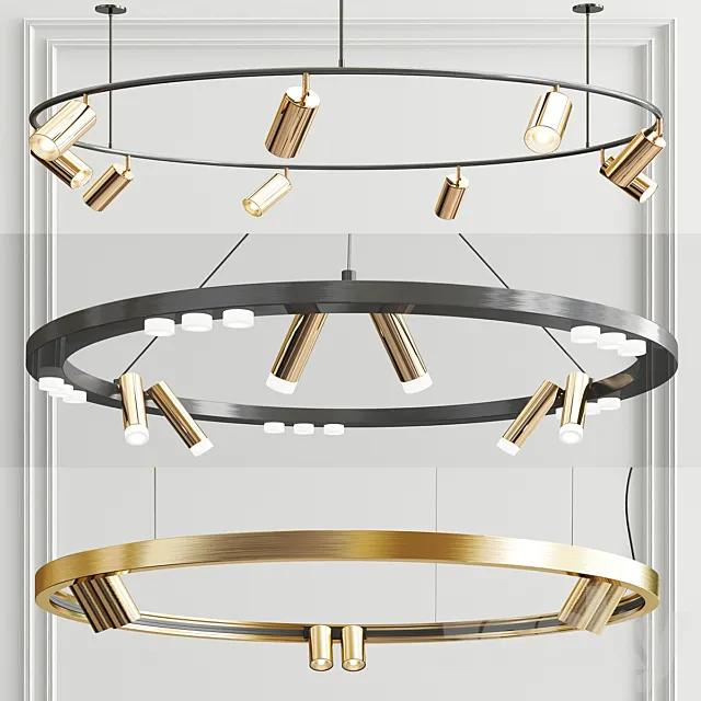 Brand Odeon Superloop Chandelier – 3 type 3D Model