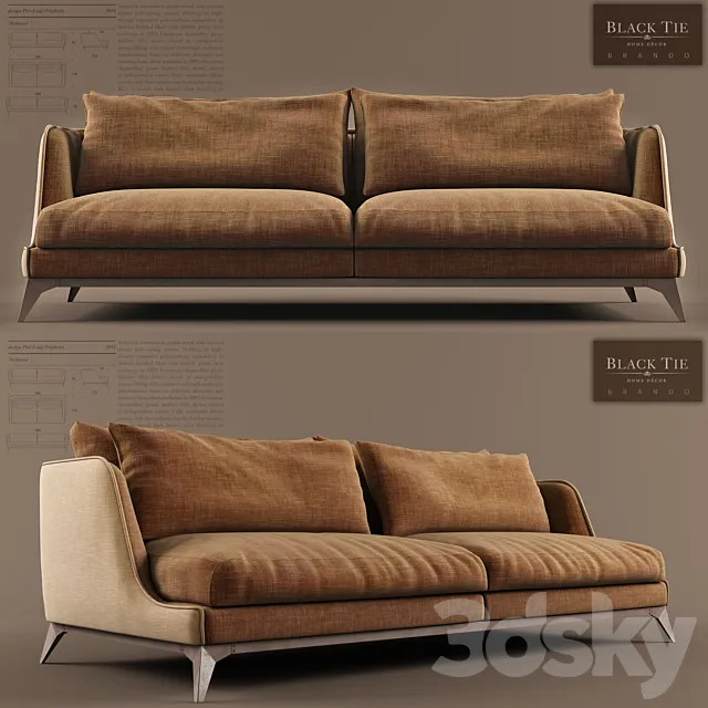 Brando sofa by Black Tie 3D Model Brando sofa by Black Tie 3D Model