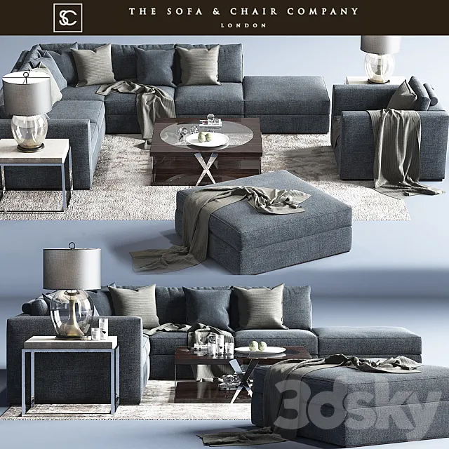 Braque Large Sofa_Concave Brass_Horizon Square_Carpet_The sofa and chair company 3DModel Braque Large Sofa_Concave Brass_Horizon Square_Carpet_The sofa and chair company 3DModel