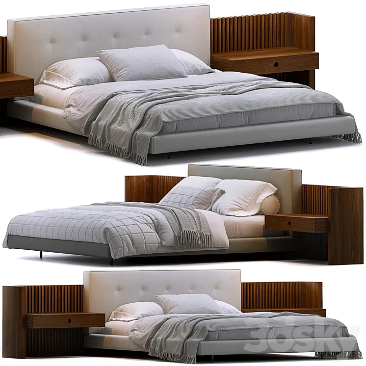 Brasilia bed by Minotti 3D Model Free Download