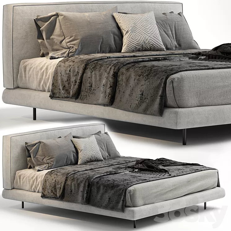 BRASILIA Double bed By Minotti 3D Model Free Download