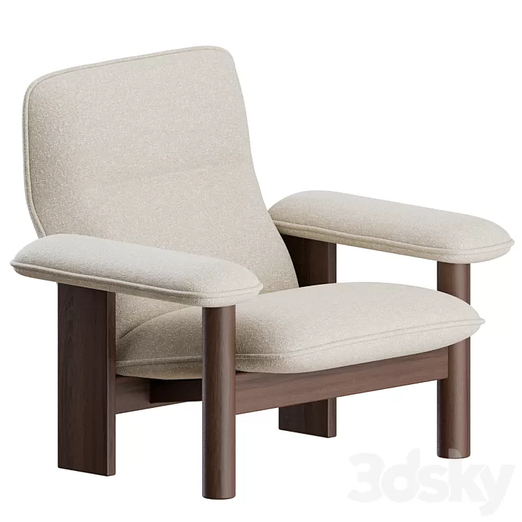 Brasilia Lounge Chair + Ottoman by Menu 3D Model Free Download