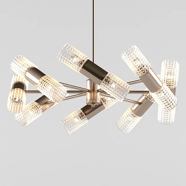 Brass and Crystal Chandelier 3D Model
