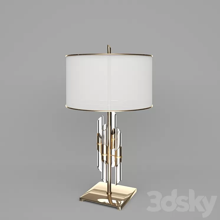 Brass and Crystal Rod Table Lamp 3D Model Brass and Crystal Rod Table Lamp 3D Model