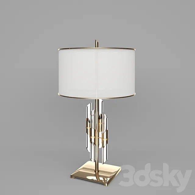 Brass and Crystal Rod Table Lamp 3DModel