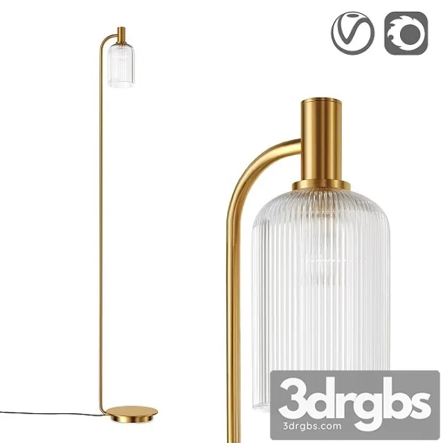 Brass and Cut Glass Floor Lamp 3D Model Download