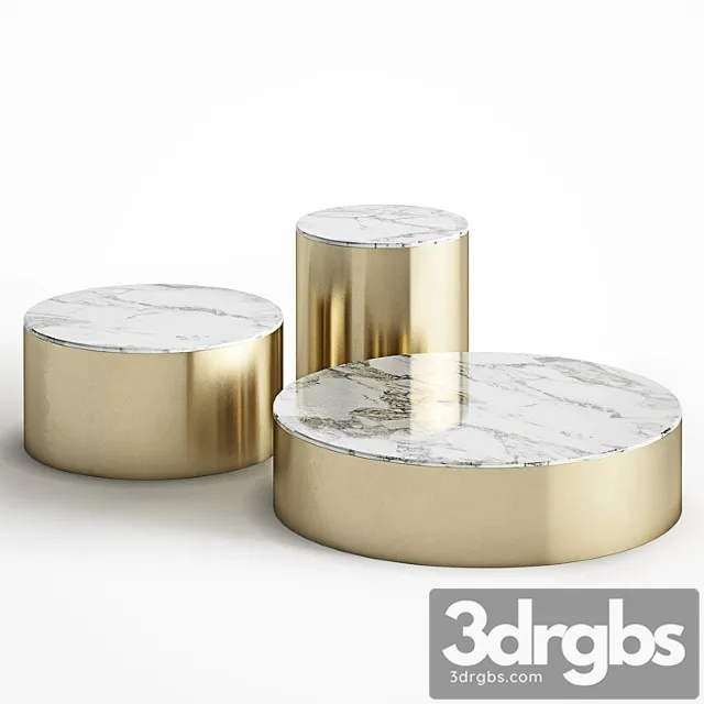 Brass and marble coffee table set cazarina interiors 2 3D Model Download Brass and marble coffee table set cazarina interiors 2 3D Model Download