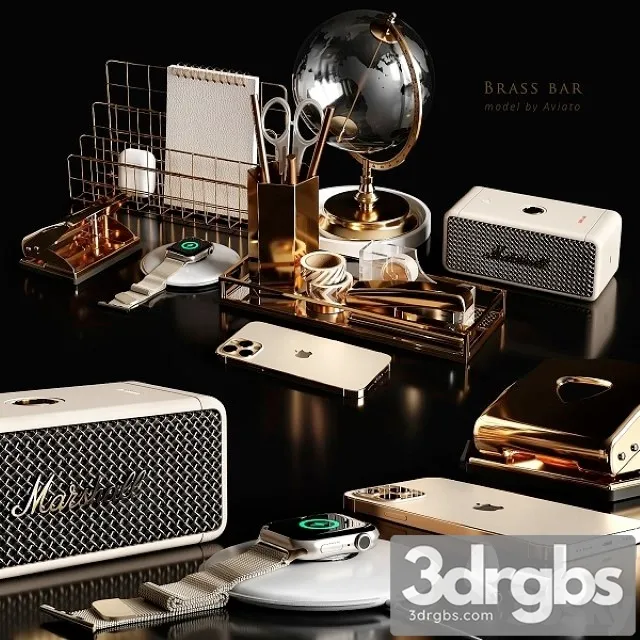 Brass Bar 3D Model Download Brass Bar 3D Model Download