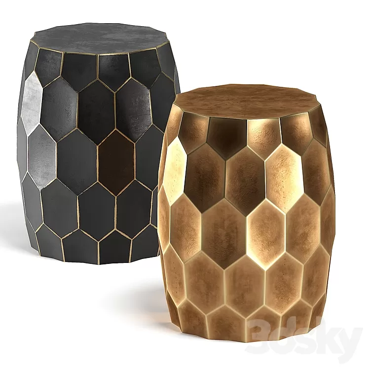 Brass black side table 3D Model Brass black side table 3D Model