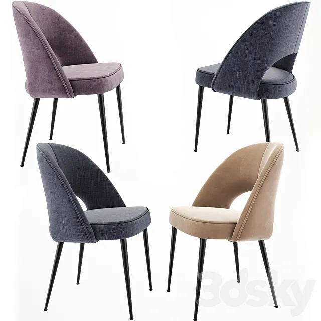 Brass Dining Chair Set 3D Model Brass Dining Chair Set 3D Model