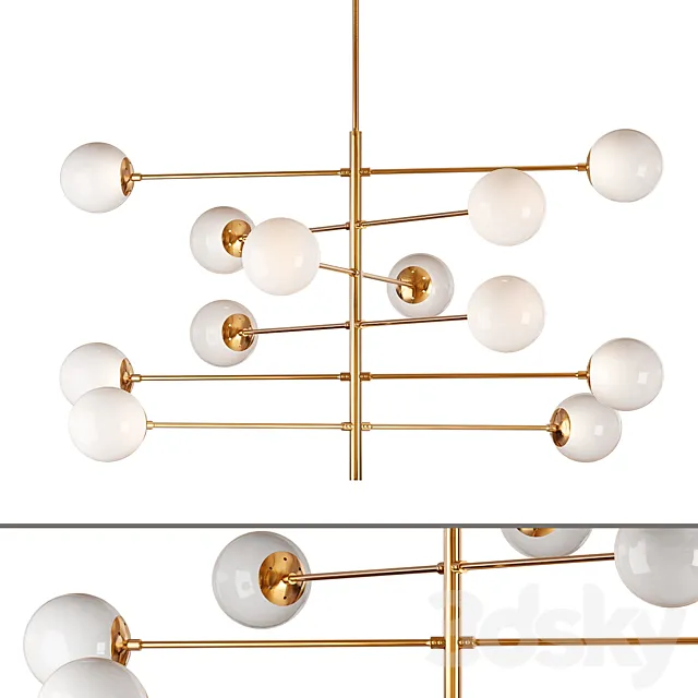 Brass globe chandelier eichholtz tortora 3D Model