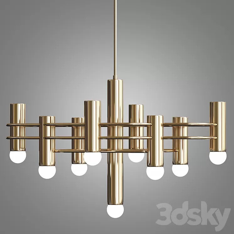Brass indinana chandelier 3D Model Brass indinana chandelier 3D Model