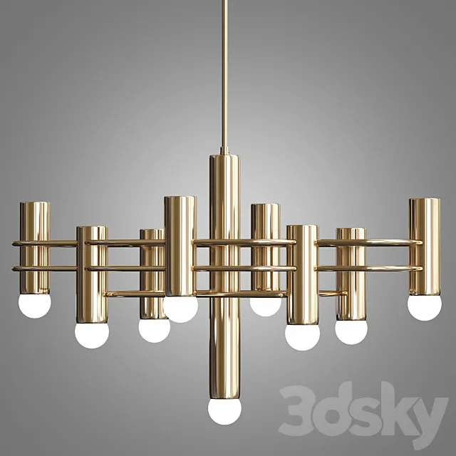Brass indinana chandelier 3DModel