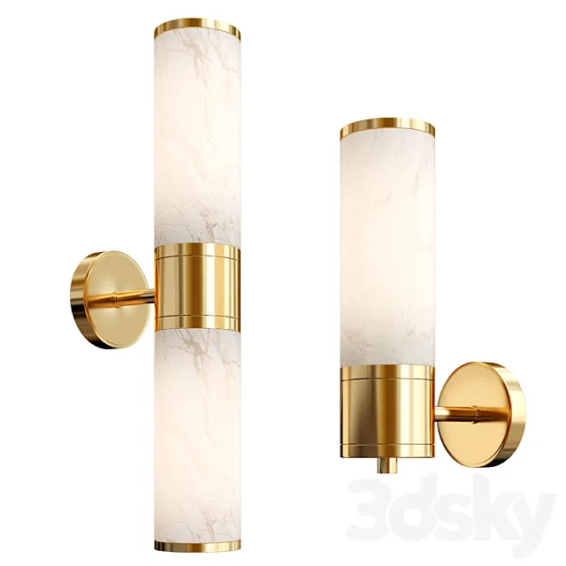 Brass Marble Wall Lamp 3D Model