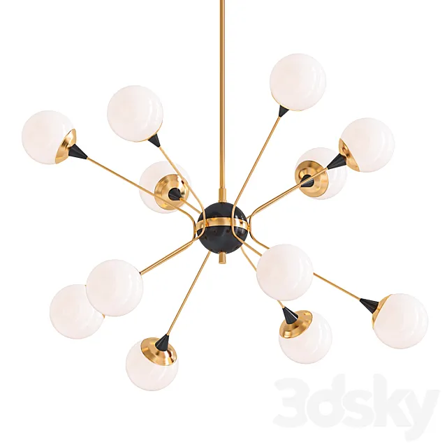 Brass orbiter chandelier 3D Model Brass orbiter chandelier 3D Model