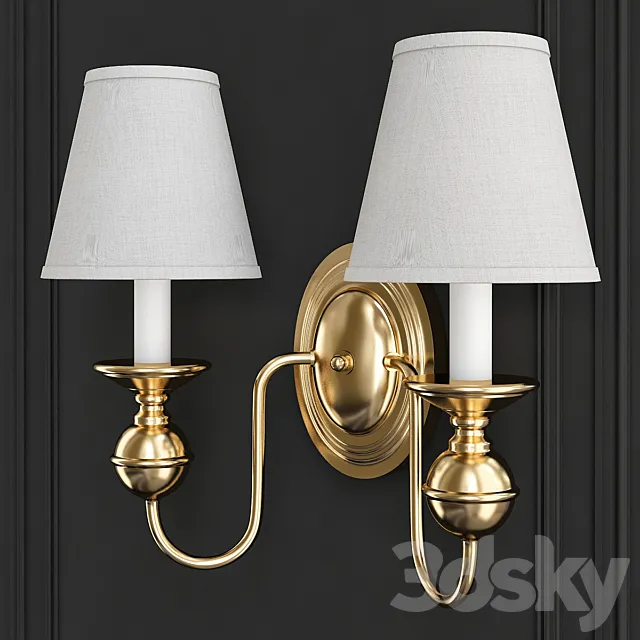 Brass Polished Wall Sconces Free Shipping 3DModel Brass Polished Wall Sconces Free Shipping 3DModel