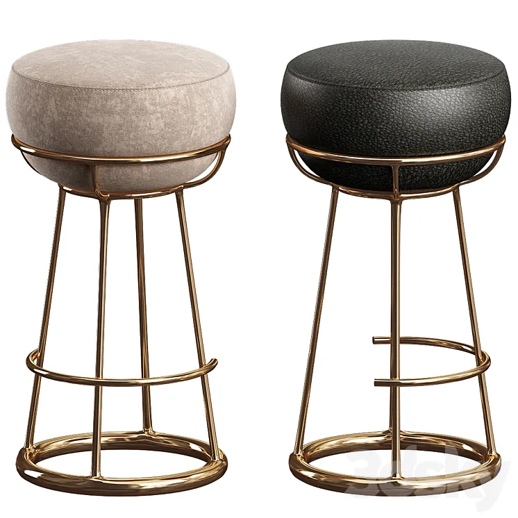Brass Stool Bar Base Legs Stools 3D Model Free Download