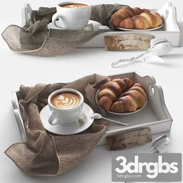 Breakfast in bed. 3D Model Download