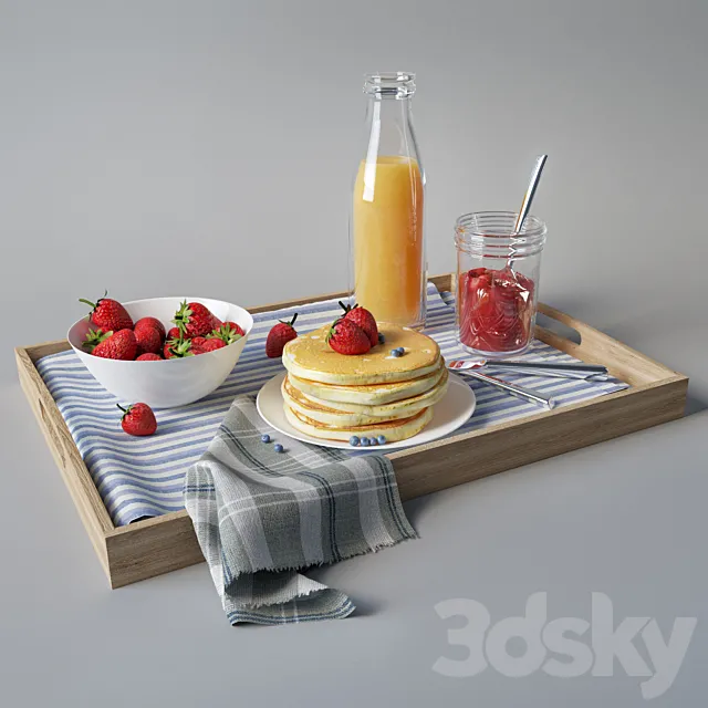 Breakfast on a tray 3DModel