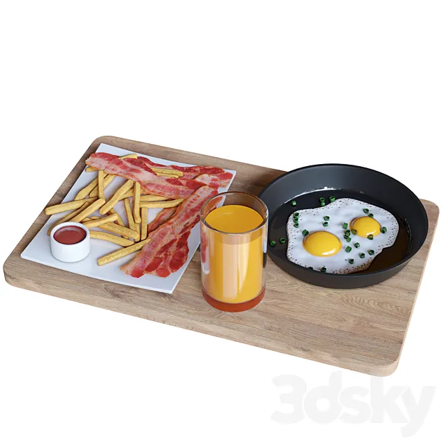 Breakfast set 3D Model