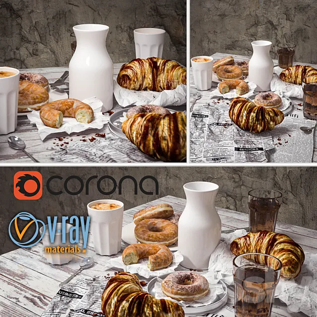 Breakfast set 3D Model