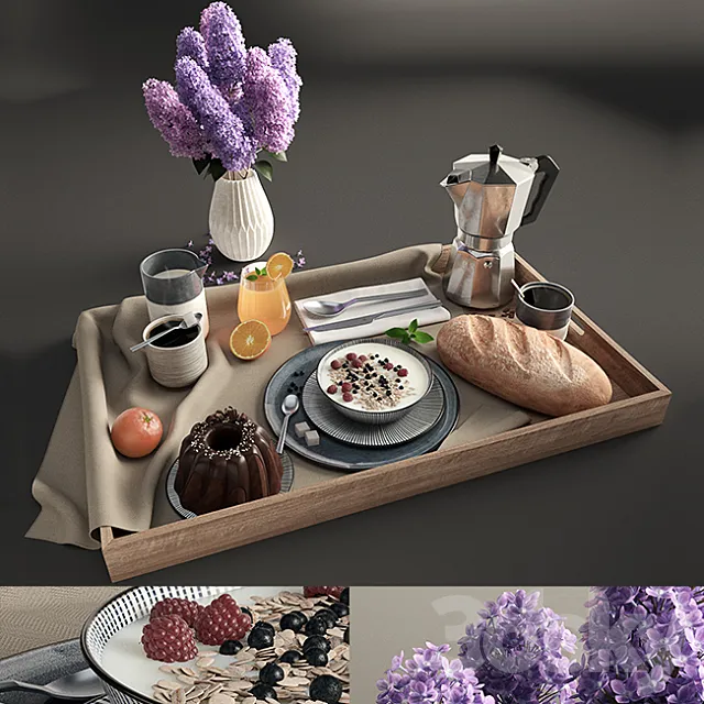 Breakfast Set 3D Model
