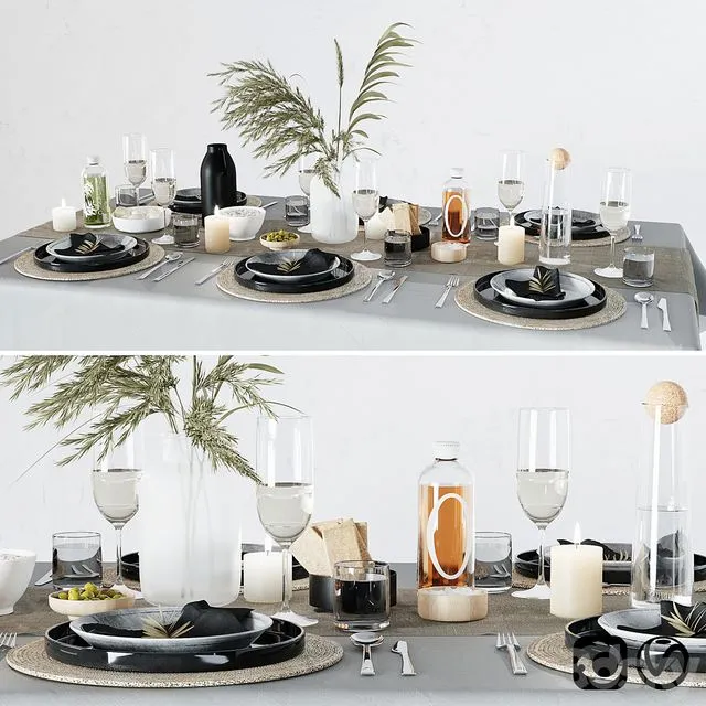 Breakfast table setting 3D Model