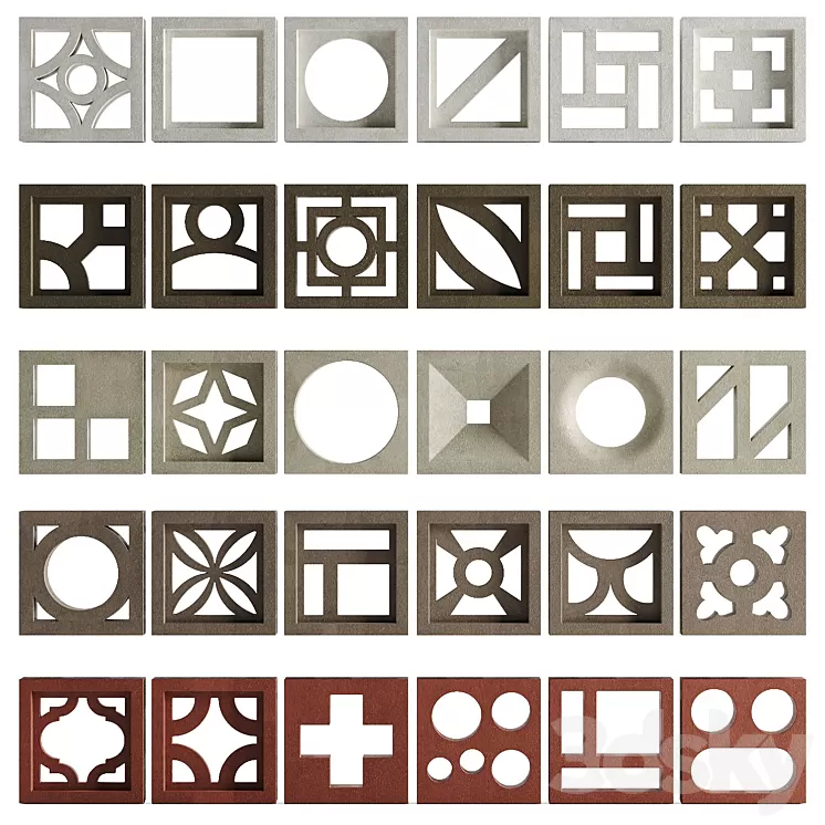 Breeze blocks 3D Model 3DSKY Decor Helper