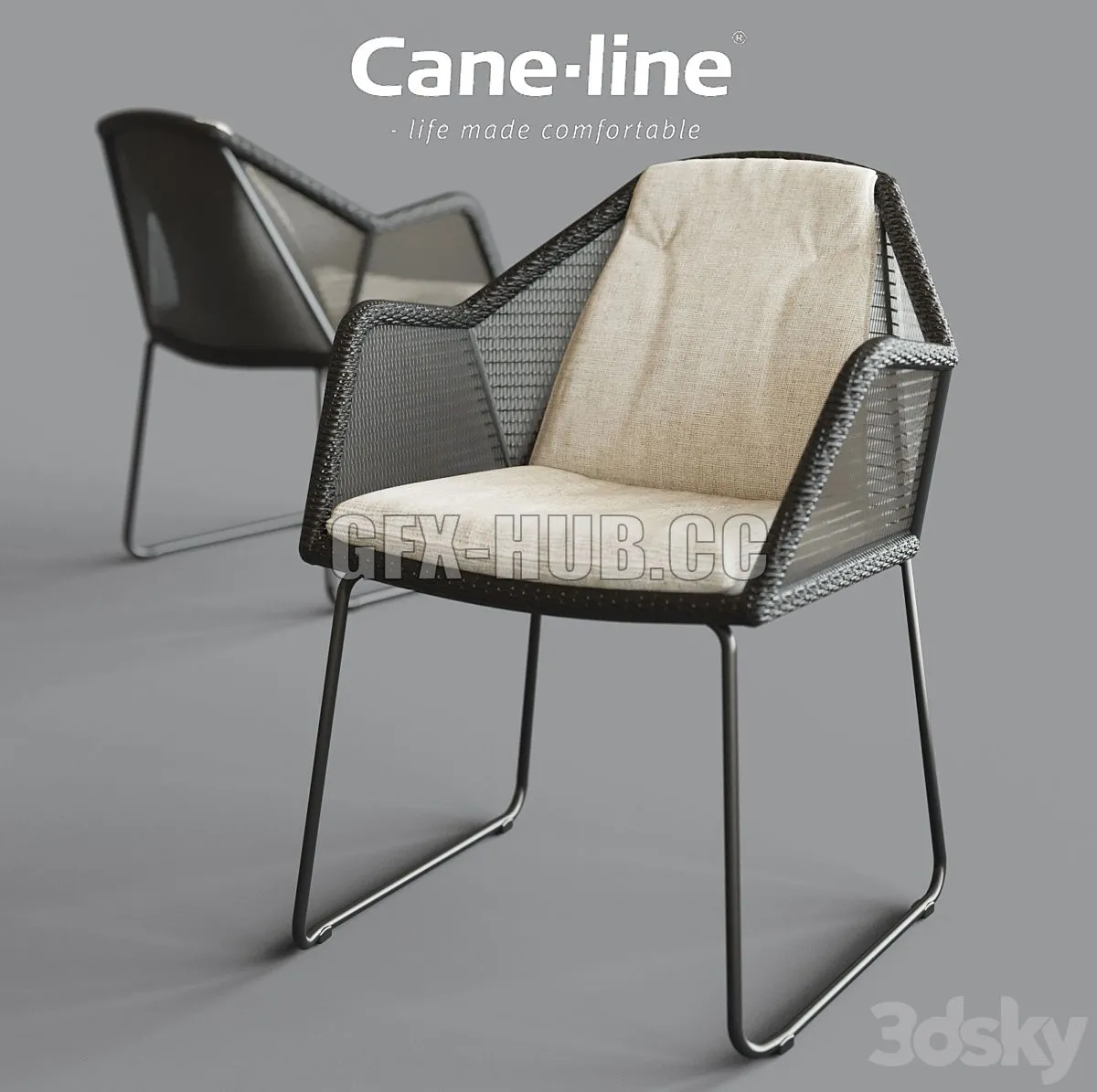 Breeze dining chair 3D Model