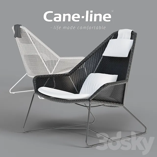 Breeze highback chair _ footstool 3DModel