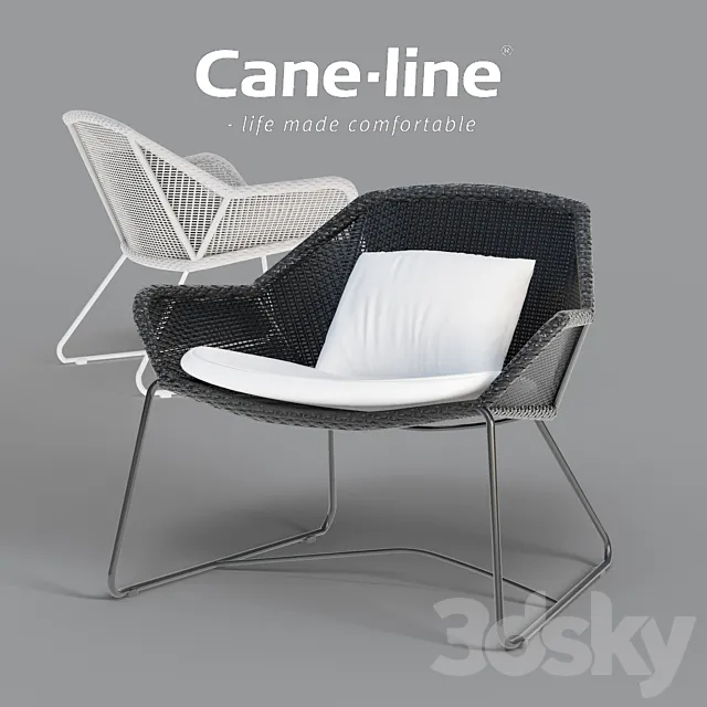 Breeze lounge chair _ side table 3D Model