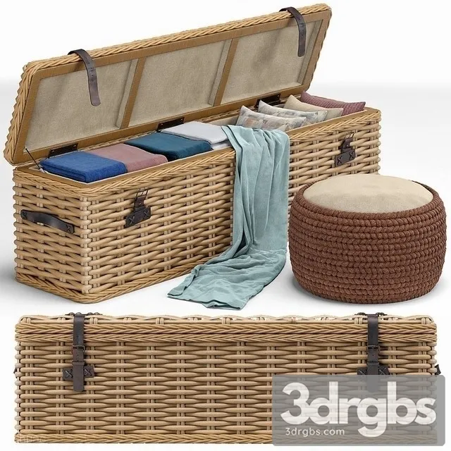 Brenna Leather Accent Woven Rattan Trunk 3D Model Download Brenna Leather Accent Woven Rattan Trunk 3D Model Download