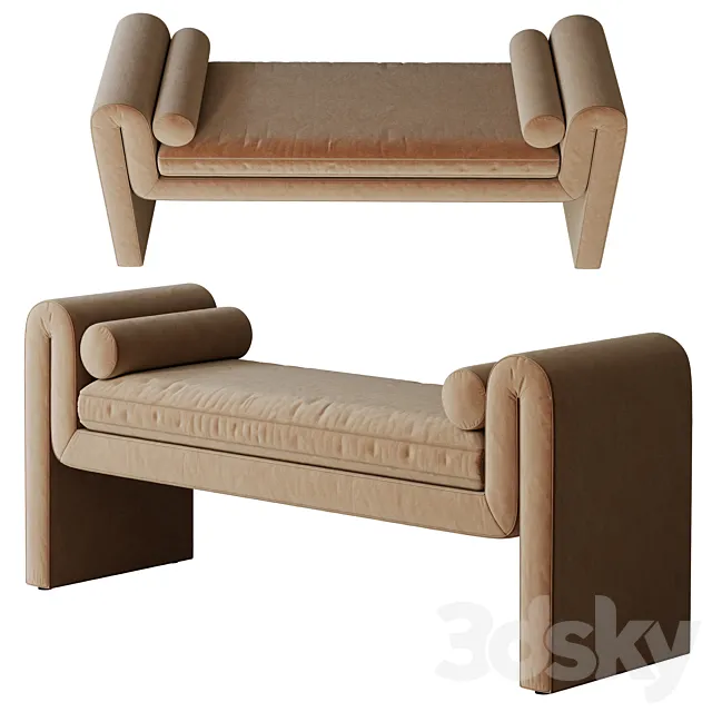 Brent Bench Camel by ld shoppe 3D Model