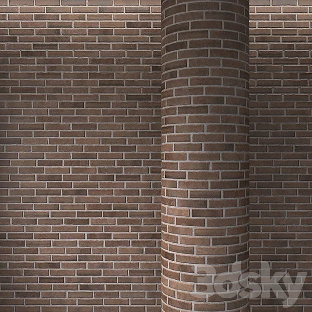Brick brown masonry 3D Model