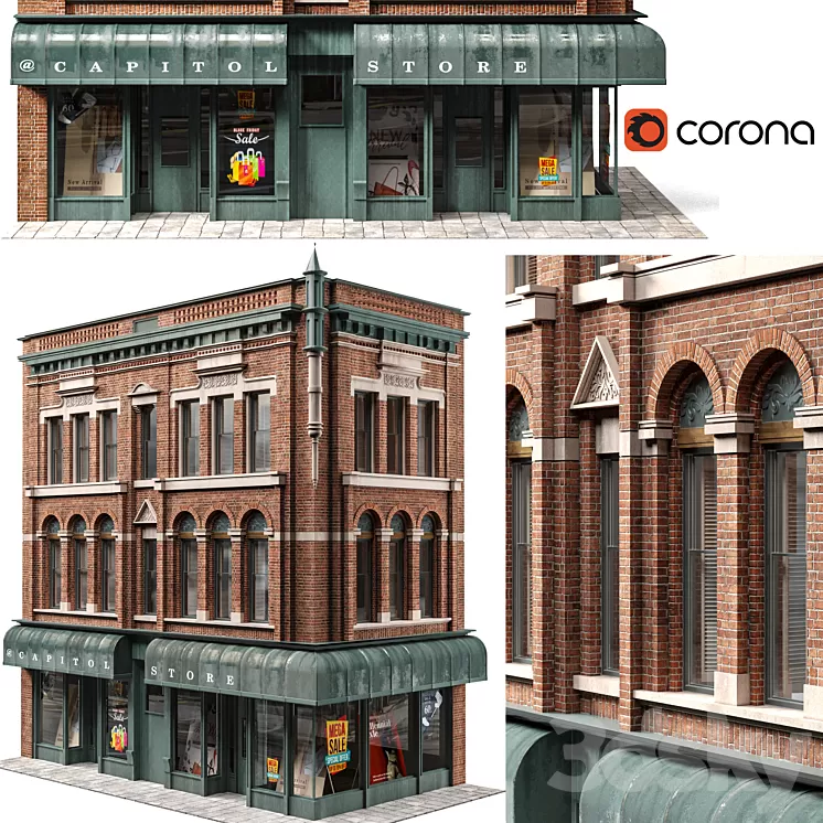 brick building 3D Model