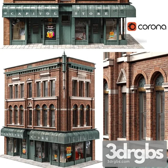 Brick Building 3D Model Download
