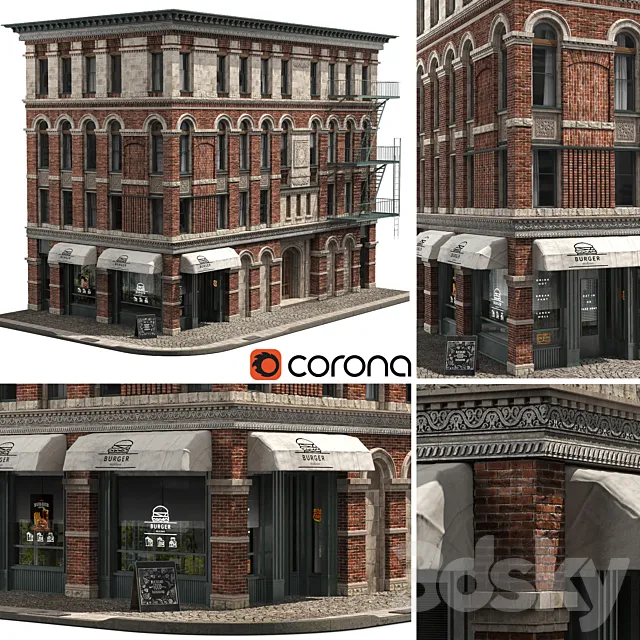brick building2 3D Model