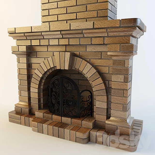 brick fireplace 3D Model