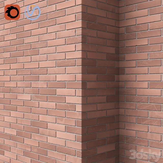 Brick masonry (4x4m) 3D Model