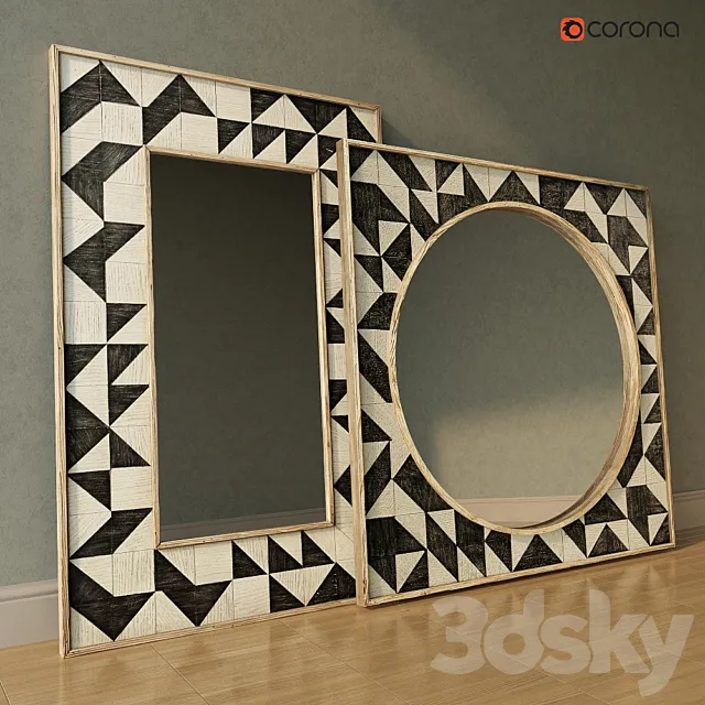 Brick Mosaic Mirrors by Anthropologie 3DModel Brick Mosaic Mirrors by Anthropologie 3DModel