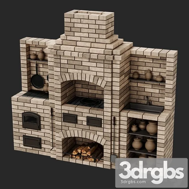 Brick oven barbecue 3 3D Model Download Brick oven barbecue 3 3D Model Download
