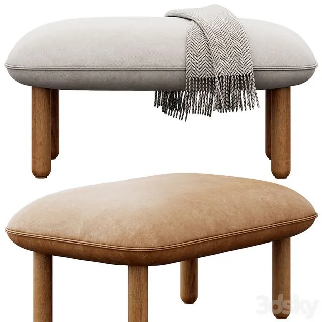 Brick QT Ottoman by Poppin 3D Model Brick QT Ottoman by Poppin 3D Model