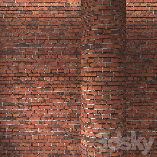 Brick red masonry 3D Model