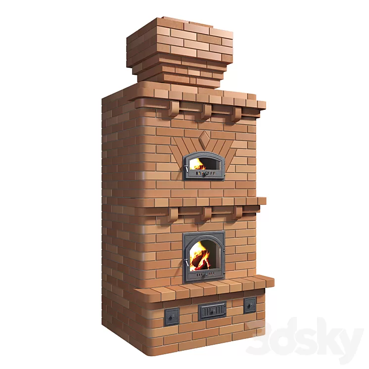 Brick stove 3D Model