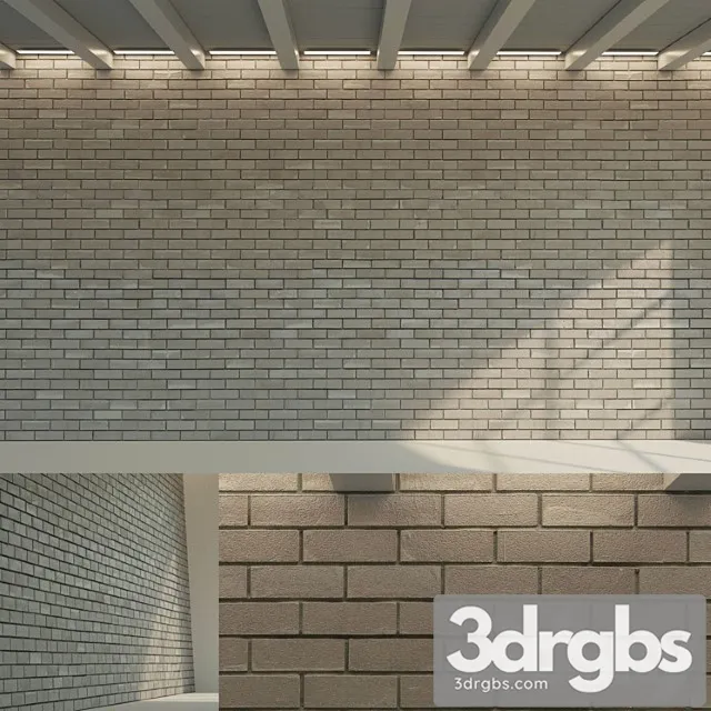 Brick wall (dark brick) 3D Model Download