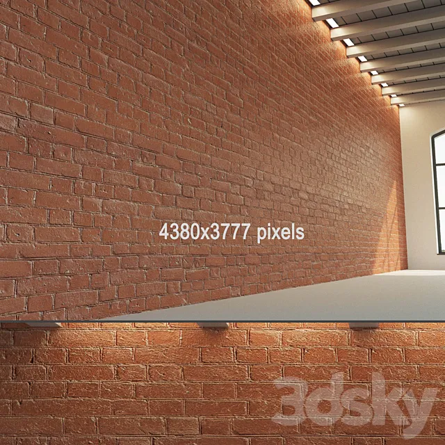 Brick wall (old brick dyed) 3DModel
