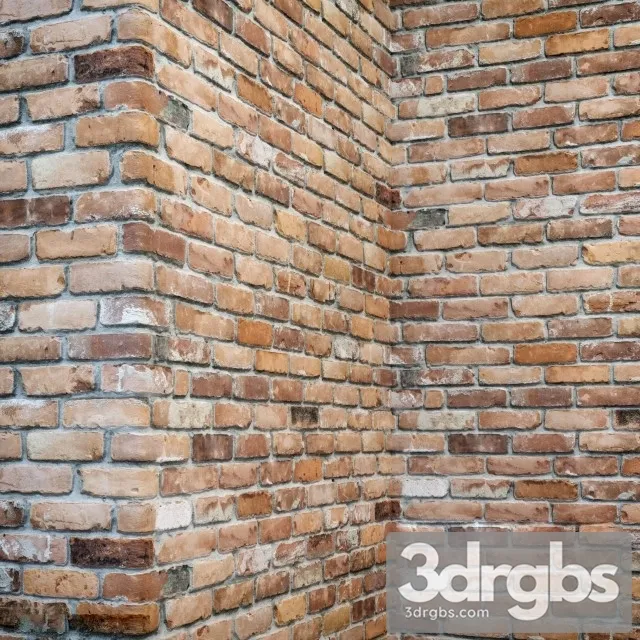 Brick wall with corners 3D Model Download