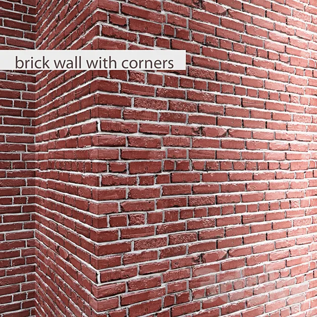 Brick wall with corners masonry brick loft decorative panel wall corner 3D Model Brick wall with corners masonry brick loft decorative panel wall corner 3D Model