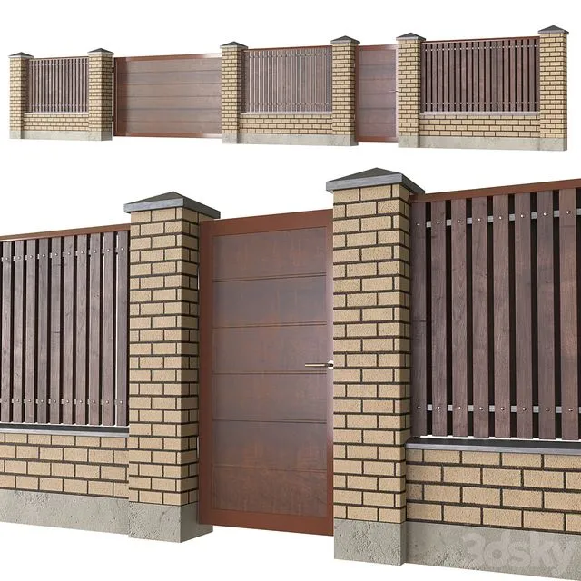 Brick_fence 3D Model Brick_fence 3D Model