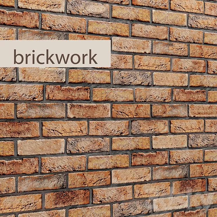 Brickworkbrickwork stonework brick loft aged set collection decorative panel walls 3D Model